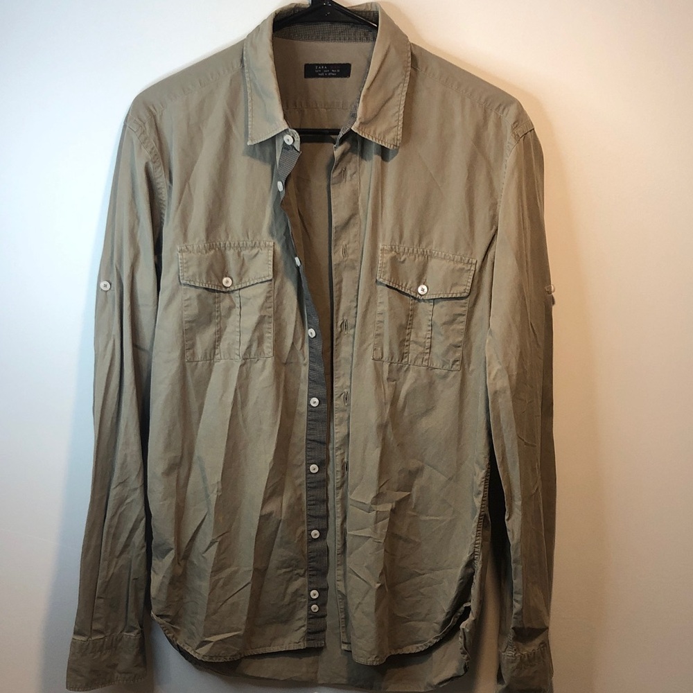 Zara Man Vintage Beige Casual Shirt